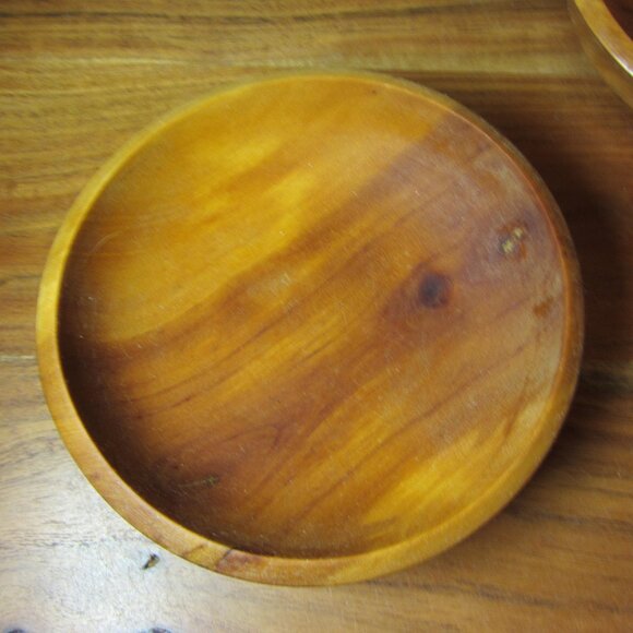 bowls vintage hand made woodpecker woodware japan - pair of 2 (W4726) - Picture 4 of 9